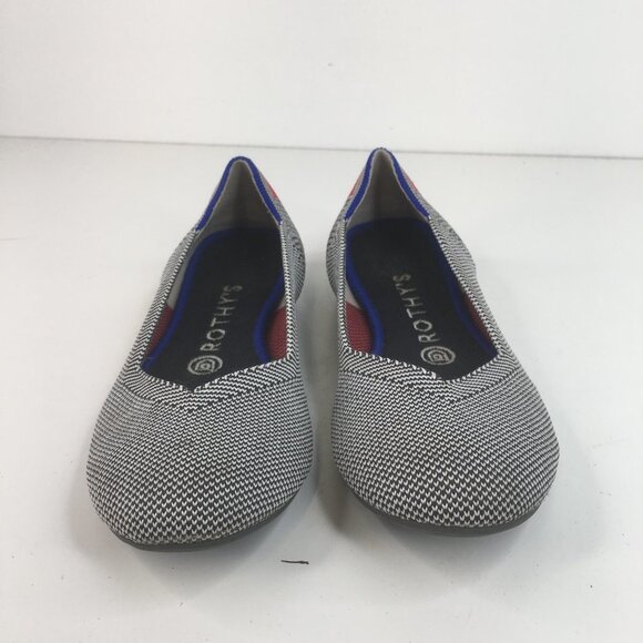 ROTHY’S Shale Cherry Ribbon Heel Stripe Ballet Flats Size 7.5   RETIRED - Picture 10 of 15